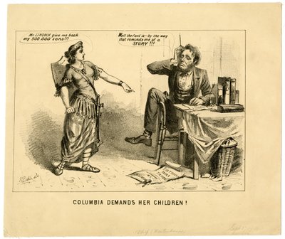 Columbia žádá své děti, 1864 od Joseph E. Baker