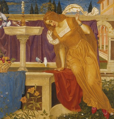 Kráska, která vidí obraz svého domova ve fontáně od Joseph Edward Southall