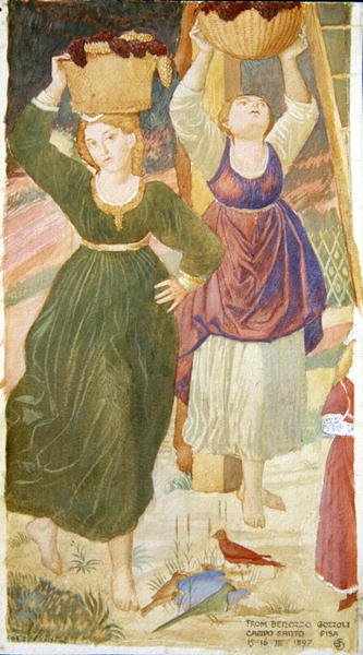 Detail z Noemova opilosti podle Benozza Gozzoliho od Joseph Edward Southall