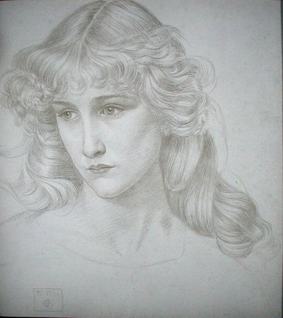 Hlava dívky od Joseph Edward Southall