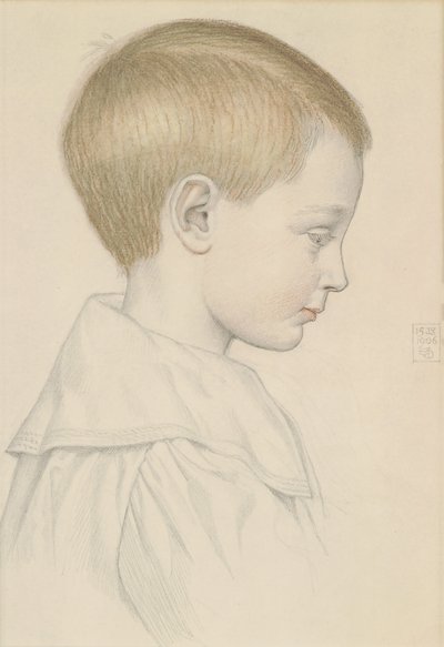 Náčrt chlapecké hlavy, 1906 (tužka a wc na papíře) od Joseph Edward Southall