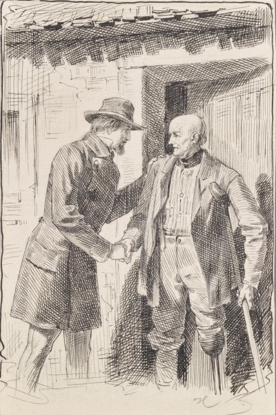 Dva muži, z nichž jeden má amputovanou nohu. od Joseph Eugen Hörwarter