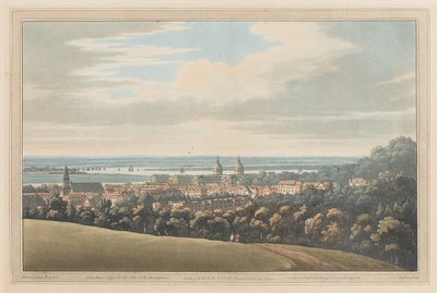 Pohled na Greenwich a Down the River, 1795 (akvatinta) od Joseph Farington