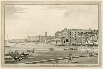 Pohled na Somerset Place, Adelphi atd. z Temple Garden od Joseph Farington