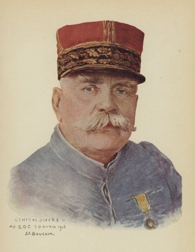 Joseph Joffre, francouzský generál (barva litho) od Joseph Felix Boucher