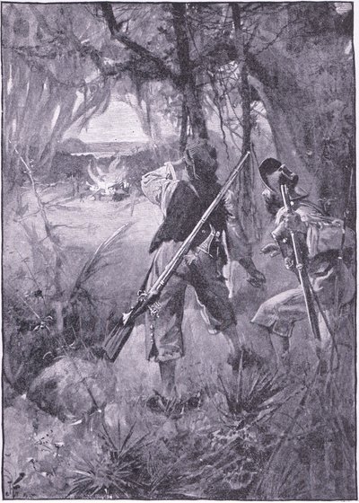 Všechny jejich chatrče a věci v domácnosti hoří společně (litho) od Joseph Finnemore