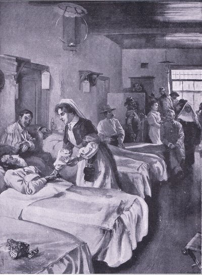 Búrští vězni v Palace Hospital v Simonstown, ilustrace z Po Pretorii: Guerilla War, 1902 od Joseph Finnemore