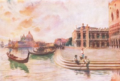 The Molo, Venice, from Hutchinsons Picturesque Europe vydané nakladatelstvím Hutchinson & Son, kolem roku 1930 od Joseph Finnemore