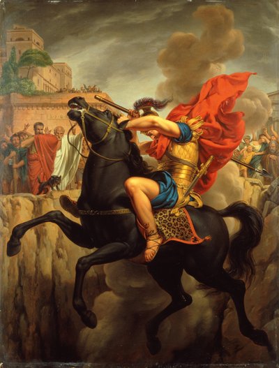 Smrt Marcuse Curtiuse (olej na panelu) od Joseph Francois
