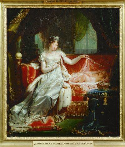 Císařovna Marie Louisa a její syn, římský král (malba na plátně) od Joseph Franque