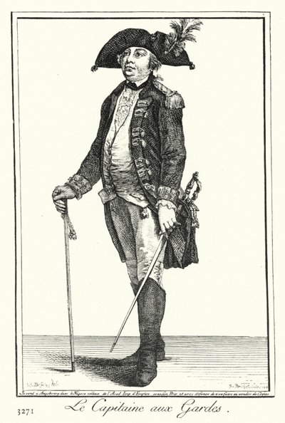 Kapitán stráží (rytina) od Joseph Franz von (after) Goez