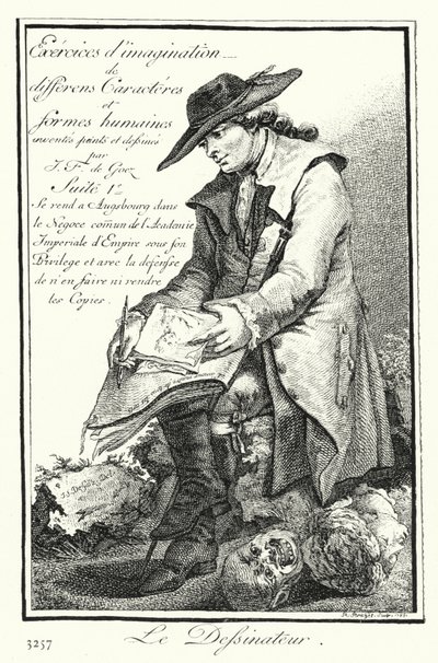 The Cartoonist (rytina) od Joseph Franz von (after) Goez