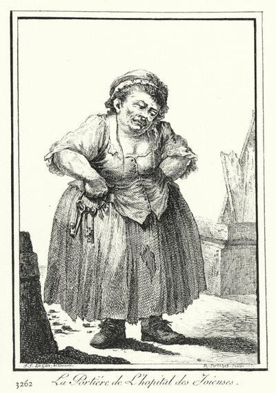 Vrátný z Hopital des Joieuses (rytina) od Joseph Franz von (after) Goez