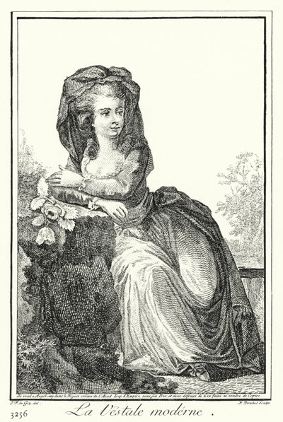 The Modern Vestal Virgin (rytina) od Joseph Franz von (after) Goez