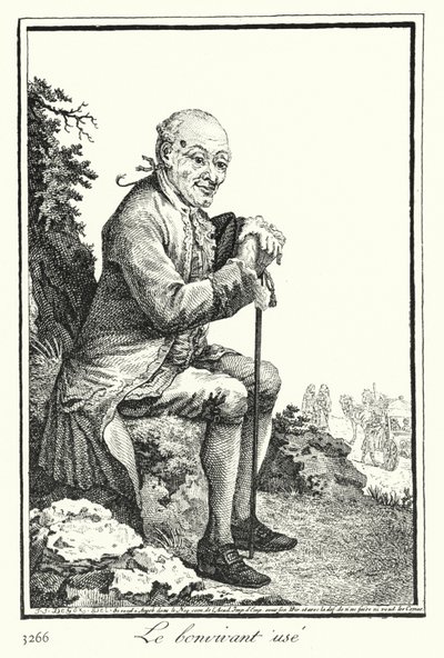 The Worn Out Bon Viveur (rytina) od Joseph Franz von (after) Goez