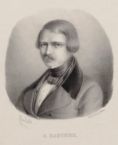 Portrét skladatele Jean-Georges Kastner 1810-1867. od Joseph Frédéric Flaxland