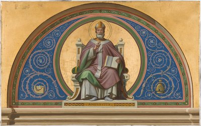 Skica kostela Saint-Ambroise: Ambroise, asi 1866 (olej na plátně) od Joseph Frederick Charles Soulacroix