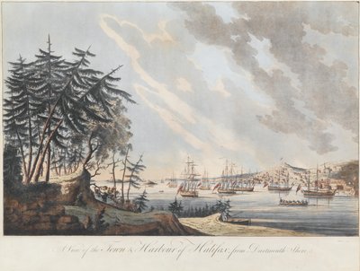 Pohled na město a přístav Halifaxu z Dartmouth Shore, 1781 od Joseph Frederick Wallet DesBarres