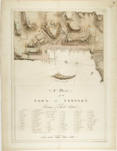 Plán města Newport v provincii Rhode Island od Joseph Frederick Wallet DesBarres