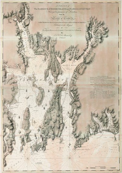Mapa Ipswichského zálivu a mysu Ann, atlantické pobřeží Severní Ameriky od Joseph Frederick Wallet DesBarres