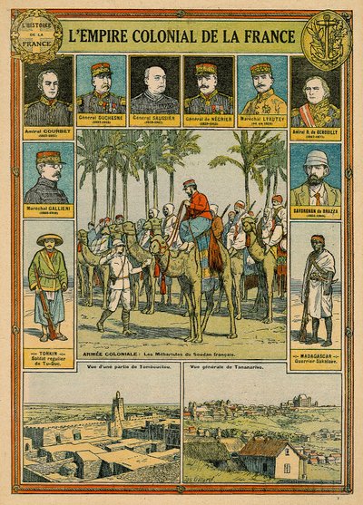 Francouzská koloniální říše, konec 19. - začátek 20. století (barevné lito) od Joseph Girard