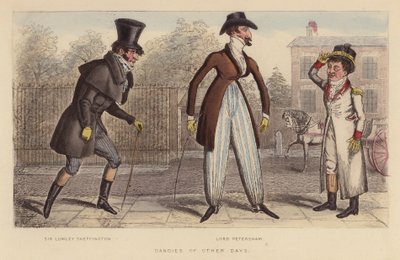 Dandies of Other Days (kolorovaná rytina) od Joseph Grego