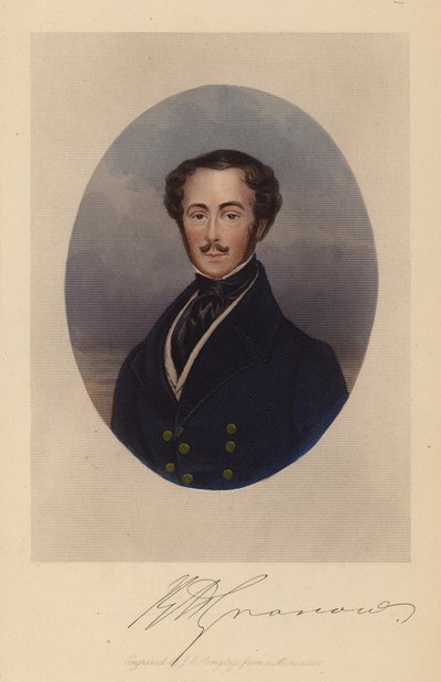 Rees Howell Gronow neboli kapitán Gronow (kolorovaná rytina) od Joseph Grego