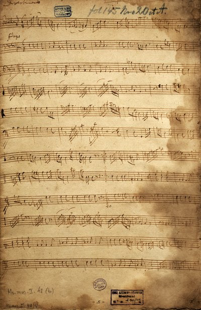 Score for trio of baritone, viola and bass for the Angerfertigten, by Franz Joseph Haydn (1732-1809) Austria od Joseph Haydn