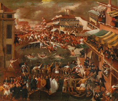 Ponte dei Pugni v Benátkách. od Joseph Heintz the Younger