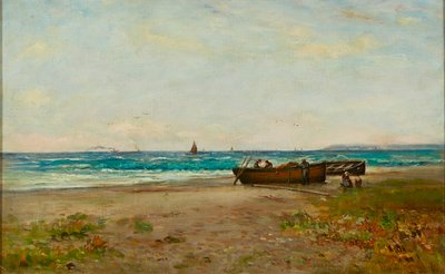 Tending the Boats, Ayrshire Coast (olej na plátně) od Joseph Henderson
