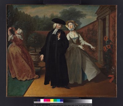 Pamela ukazuje panu Williamsovi úkryt pro své dopisy z knihy „Pamela: or Virtue Rewarded“ od Samuela Richardsona (1689-1761), publikované 1740, kolem roku 1744 od Joseph Highmore