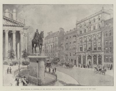 Sídlo britské pobočky společnosti Mutual Life Insurance Company v New Yorku v Cornhillu od Joseph Holland Tringham