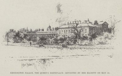 Kensingtonský palác, rodiště královny, znovu navštívené Jejím Veličenstvem dne 15. května od Joseph Holland Tringham