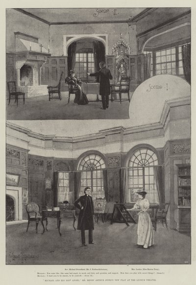 Michael a jeho ztracený anděl, nová hra pana Henryho Arthura Jonese v divadle Lyceum od Joseph Holland Tringham