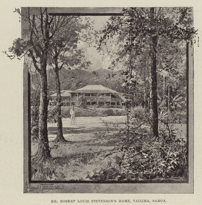 Domov pana Roberta Louise Stevensona, Vailima, Samoa od Joseph Holland Tringham