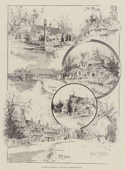 Rambling Sketches, Broadway, Worcestershire od Joseph Holland Tringham