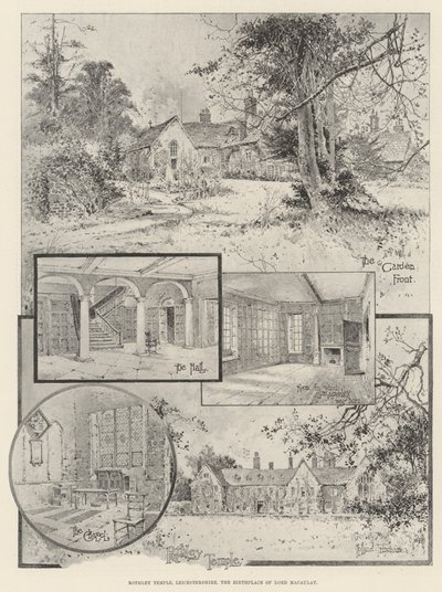 Rothley Temple, Leicestershire, rodiště lorda Macaulaye od Joseph Holland Tringham
