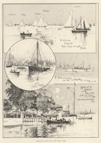Skici v Cowes během týdne regaty od Joseph Holland Tringham