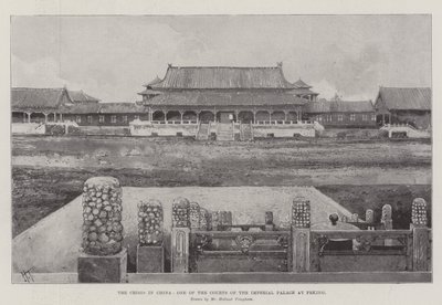 Krize v Číně, jeden z dvorů císařského paláce v Pekingu od Joseph Holland Tringham