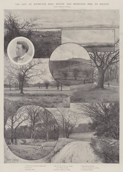 Dar Rivington Hall Estate a Rivington Pike Boltonovi od Joseph Holland Tringham