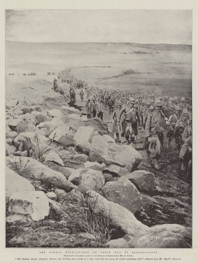 Gordon Highlanders na cestě do Elandslaagte od Joseph Holland Tringham