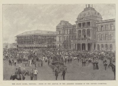 Grand Hotel, Pretoria, scéna příjezdu zatčených členů výboru pro reformy od Joseph Holland Tringham