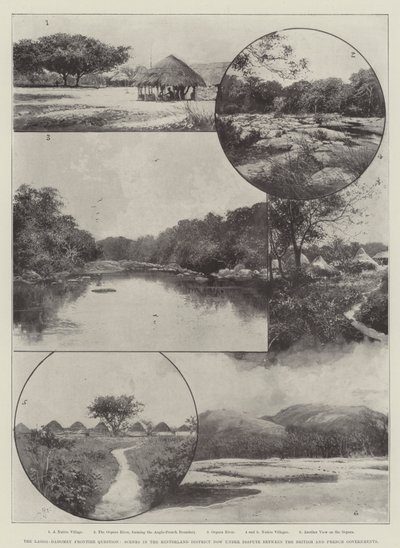 Hraniční otázka Lagos-Dahomey, scény z vnitrozemí, o které se nyní vedou spory mezi britskou a francouzskou vládou od Joseph Holland Tringham