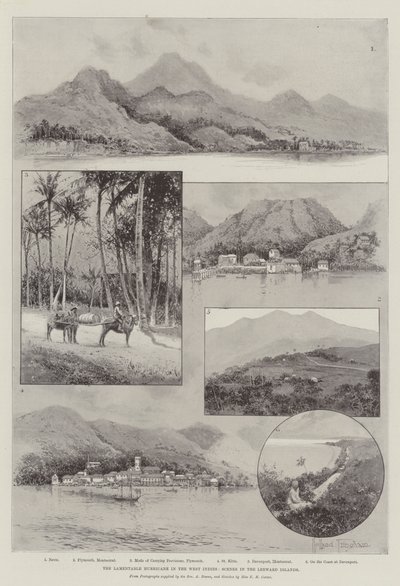 Lamentable Hurikán v Západní Indii, Scény na Leeward Islands od Joseph Holland Tringham