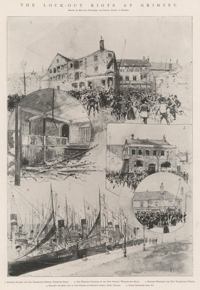The Look-out Riots at Grimsby od Joseph Holland Tringham