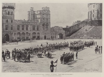 Námořní brigáda HMS Mocná ve Windsoru, třikrát hurá královně! od Joseph Holland Tringham