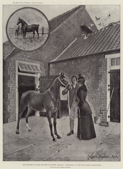 Princezna z Walesu a její oblíbená ročka Alexandra v hřebčíně v Sandringhamu od Joseph Holland Tringham