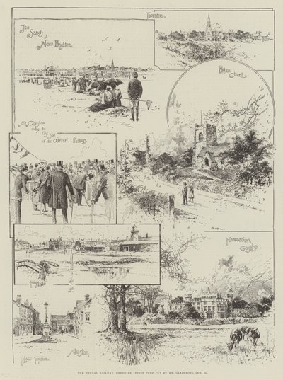 The Wirral Railway, Cheshire, First Turf cut pan Gladstone, 21 October od Joseph Holland Tringham