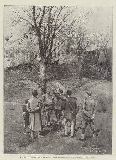 Návštěva prince z Walesu na zámku Lambton, sídle hraběte z Durhamu, královský výstřel od Joseph Holland Tringham