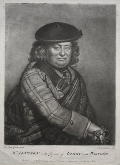 Alexander Jonston v postavě Gibbyho v The Wonder, 1774. od Joseph I Saunders